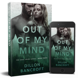 Paperback and phone mockup of Out of My Mind, a portrayal of main characters Jay Parker and Annie McKenzie